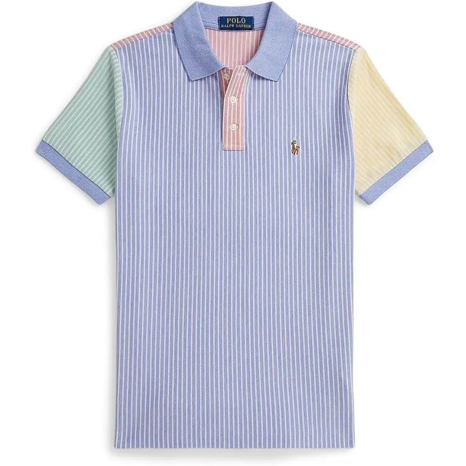 Striped Oxford Mesh Polo Shirt (Big Kid)