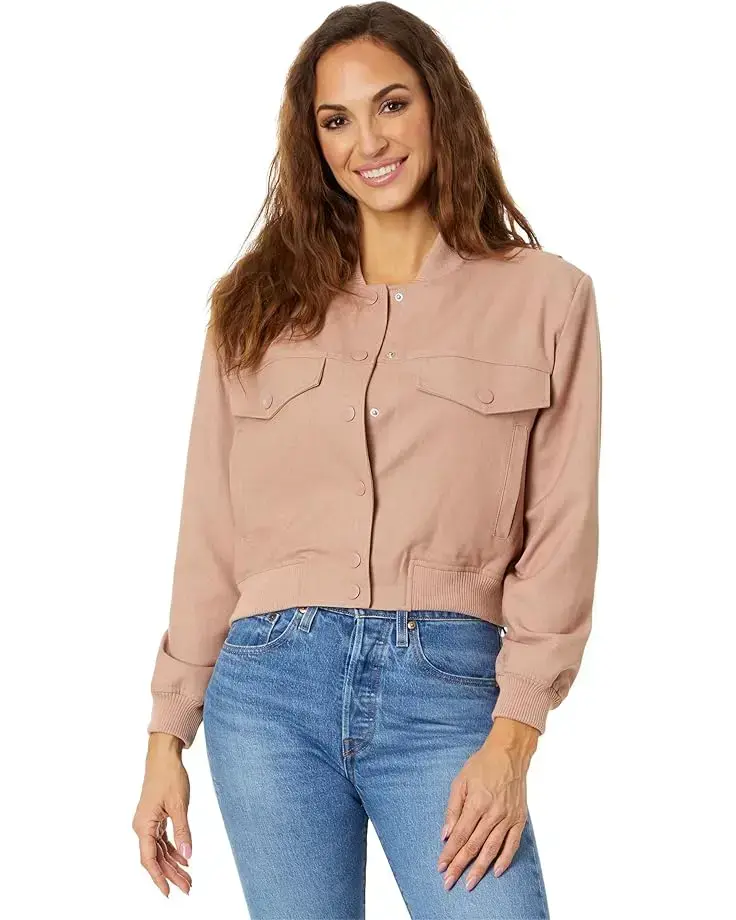 Women's Blank NYC Woven Bomber Jacket with Pockets
