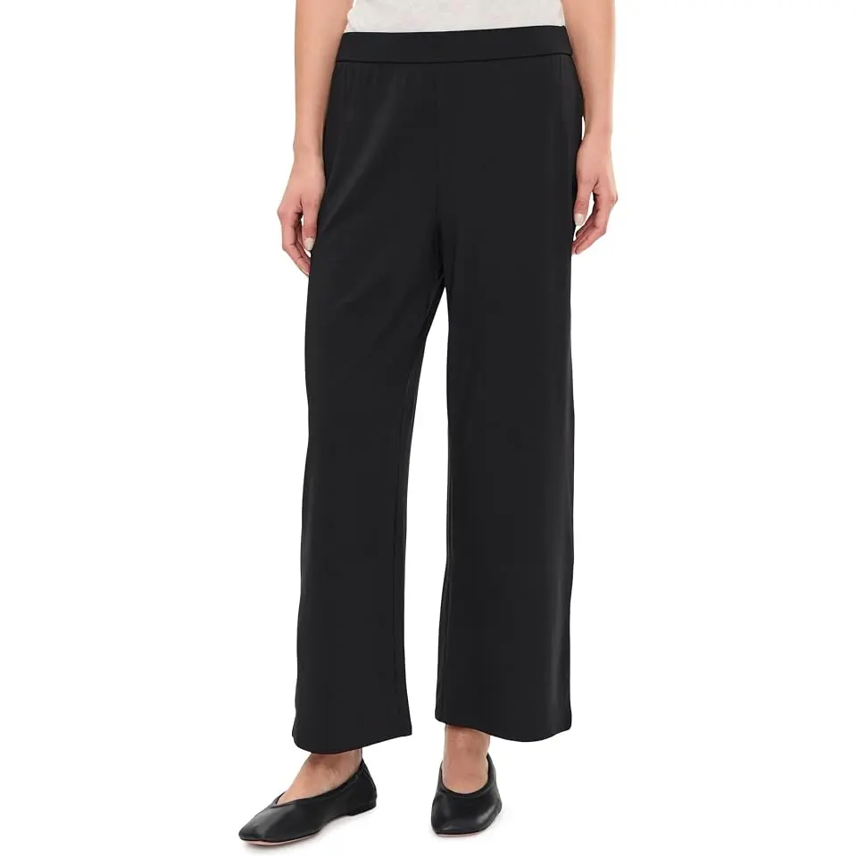 Stretch Jersey Knit Wide Ankle Pants