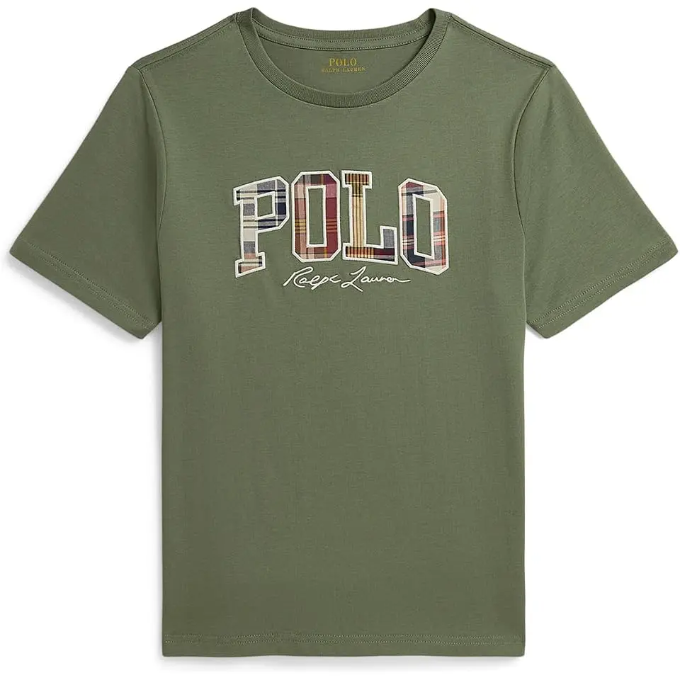 Madras-Logo Cotton Jersey Tee (Big Kid)