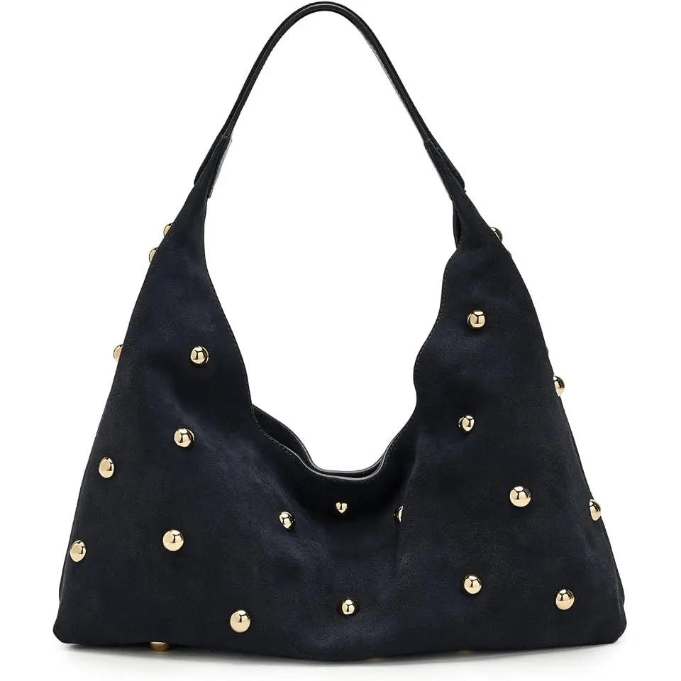 The Mylie Shoulder Bag in Studded Suede