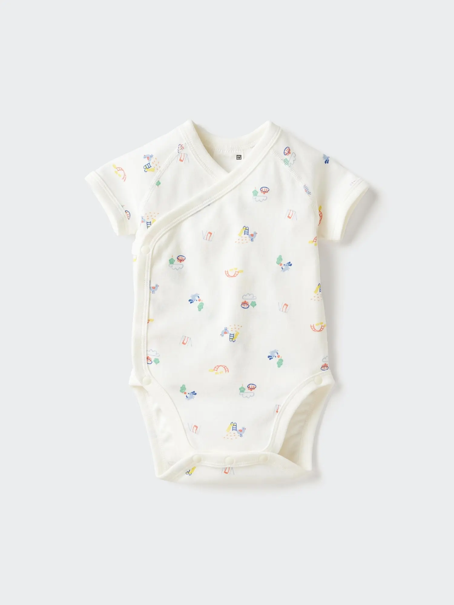 Baby Short Sleeve Bodysuit | Printed | Open Front