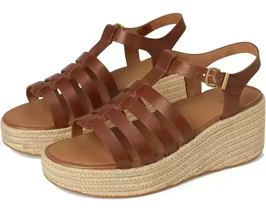 Women's FitFlop PLATFFORMS Espadrille Leather Fisherman Wedge Sandals