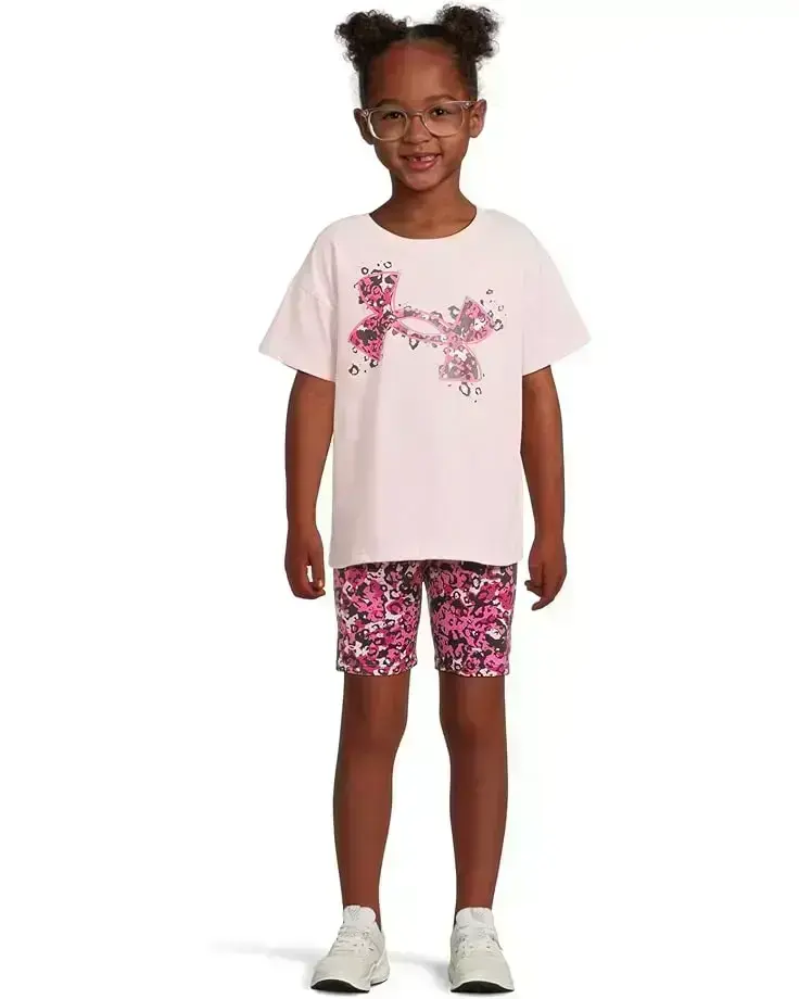 Girl's Under Armour Kids Printed Bike Shorts Set (Little Kid)
