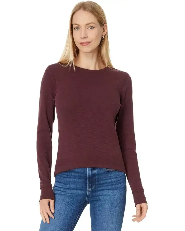 Women's Lilla P Long Sleeve Raw Edge Crew