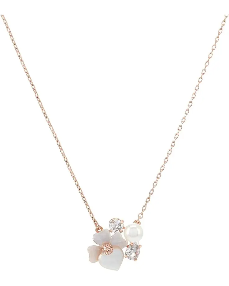 Precious Pansy Cluster Pendant Necklace