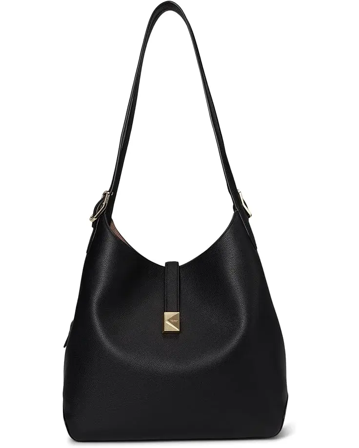 Deco Pebbled Leather Large Shoulder Bag