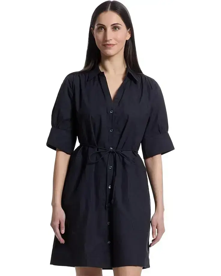 Shirred Sleeve Shirt Dress