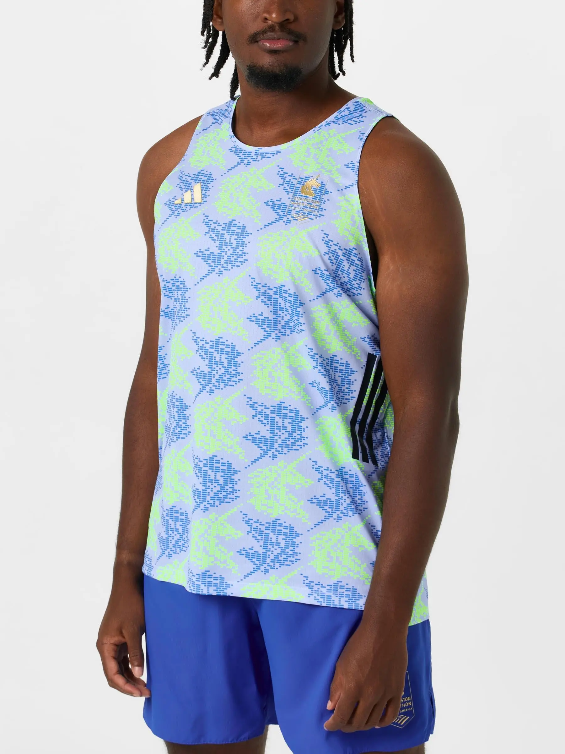 adidas Men's Boston Marathon 2026 Running Tank Print