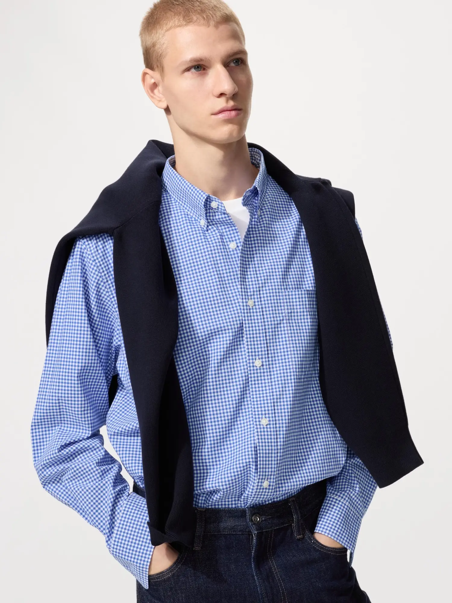 Рубашка из broadcloth (воротник button-down) в клетку A