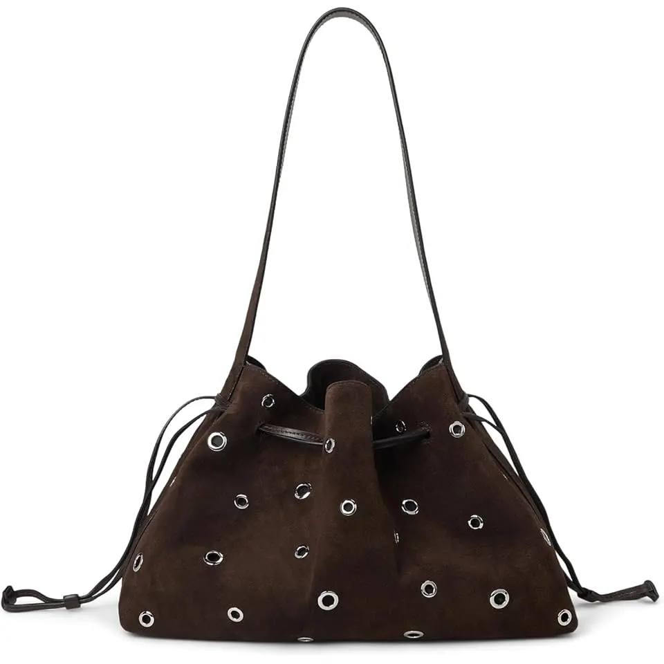 The Drawstring Shoulder Bag in Leather