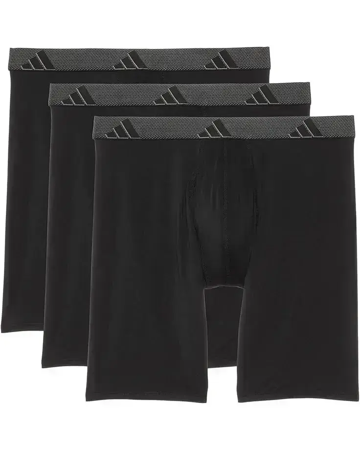Athletic Fit Microfiber Long Boxer Brief Underwear 3-Pack