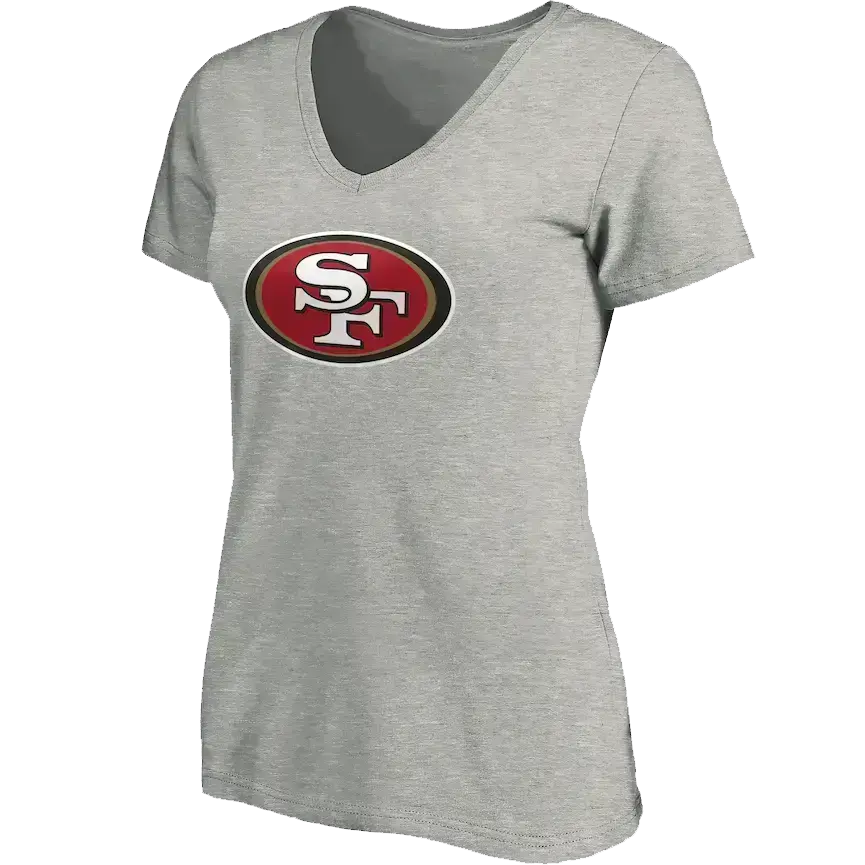 Women's 49ers V-Neck Primary Logo Short Sleeve