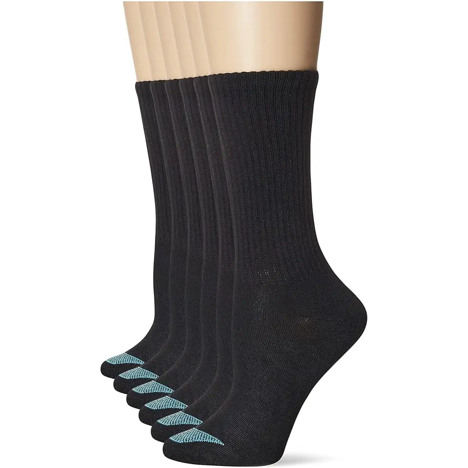 6-Pack Women's Lightweight Breathable Wicking Cool Comfort Crew Socks
