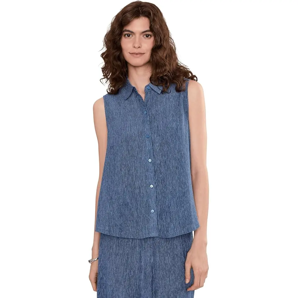 Woven Plisse Classic Collar Shirt
