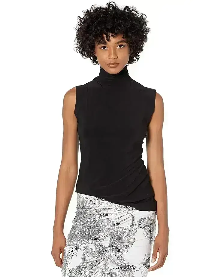 Women's Norma Kamali Slim Fit Sleeveless Turtle Top