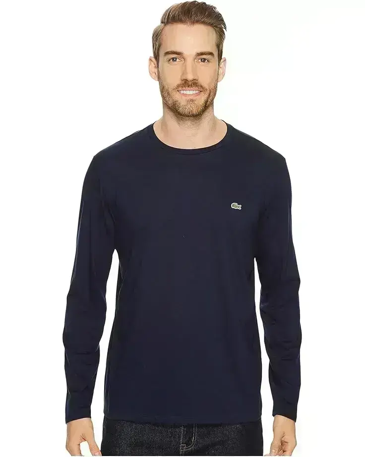 Men's Lacoste Long Sleeve Pima Jersey Crew Neck T-Shirt