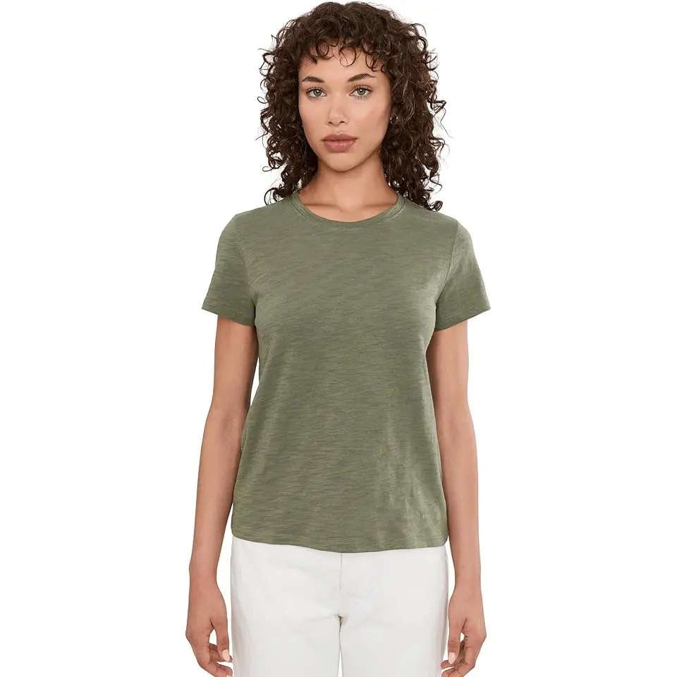 Short Sleeve Back Seam Crew Neck