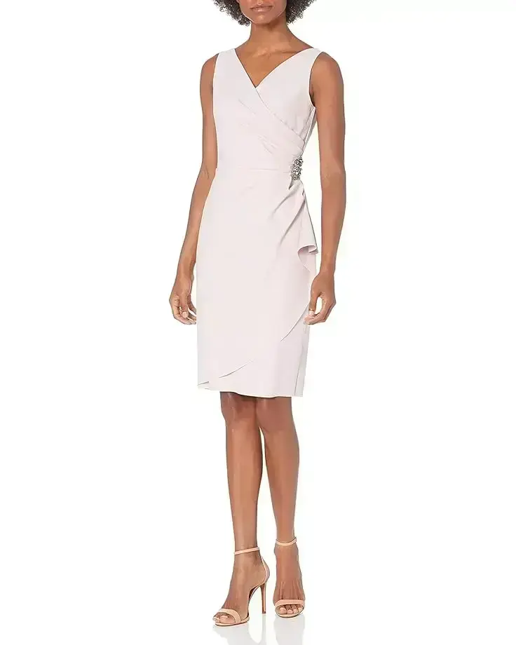 Women's Alex Evenings Short Slimming Dress with Side Ruched Skirt