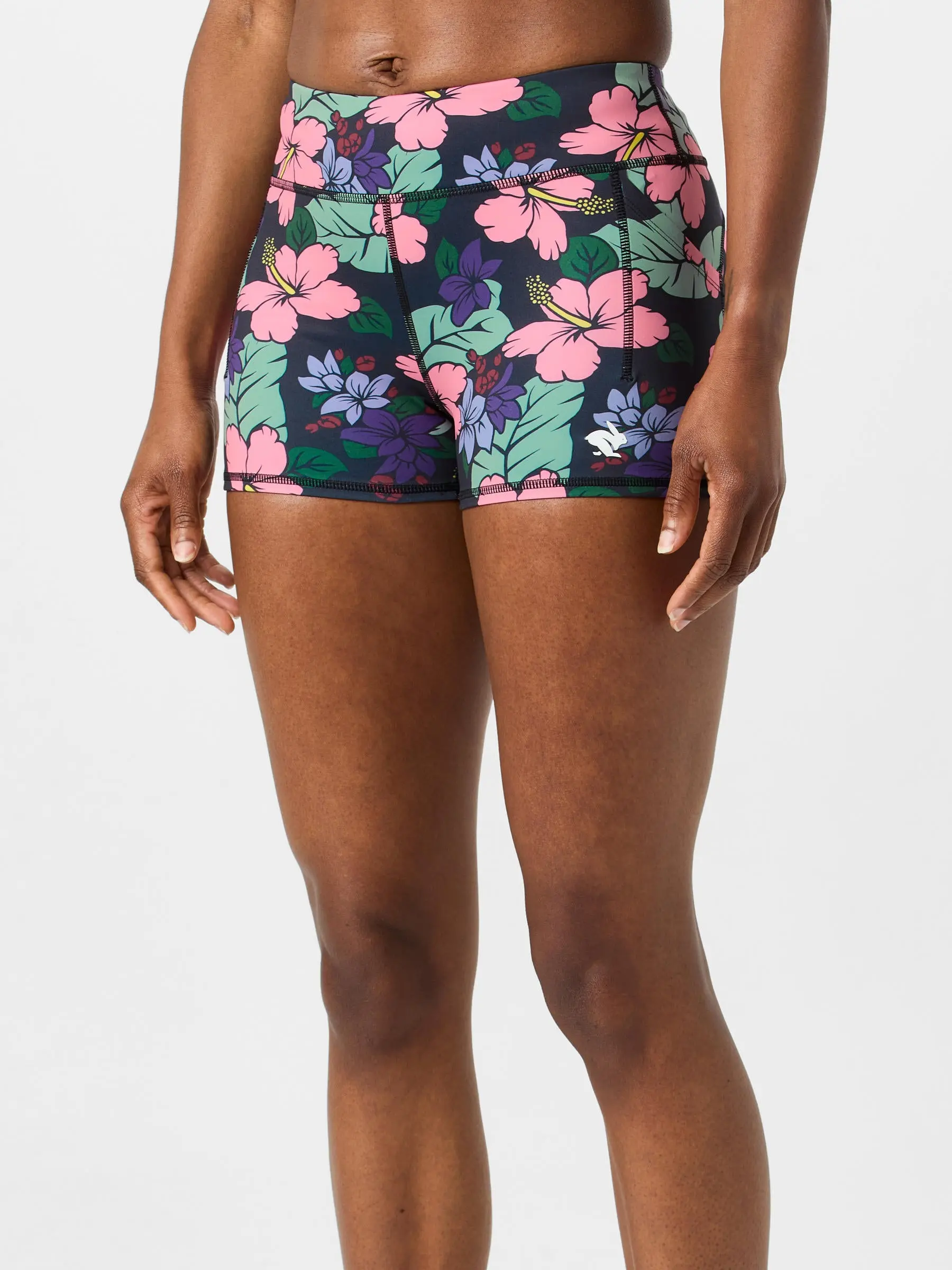 rabbit Women's Hibiscus Floral Speed Leggy 2.5" Short