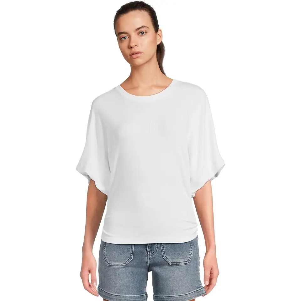 Vicky Scoop Neck Balloon Sleeve Tee