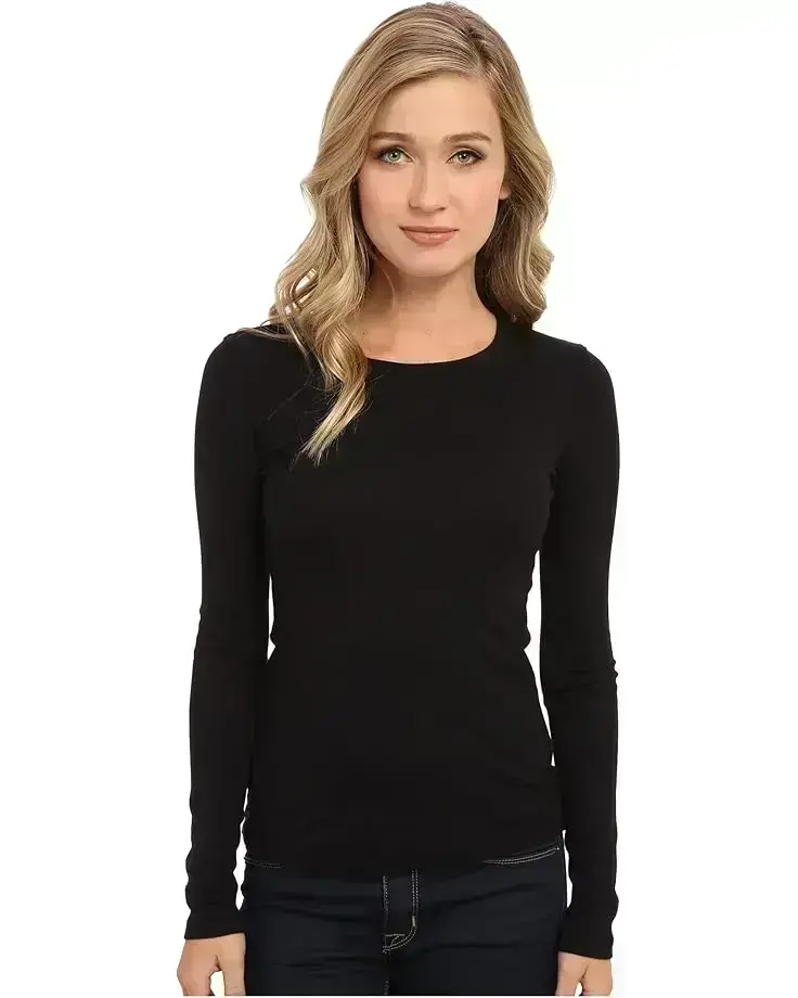 Women's Splendid 1x1 Rib Classic Long Sleeve Crew Neck Tee