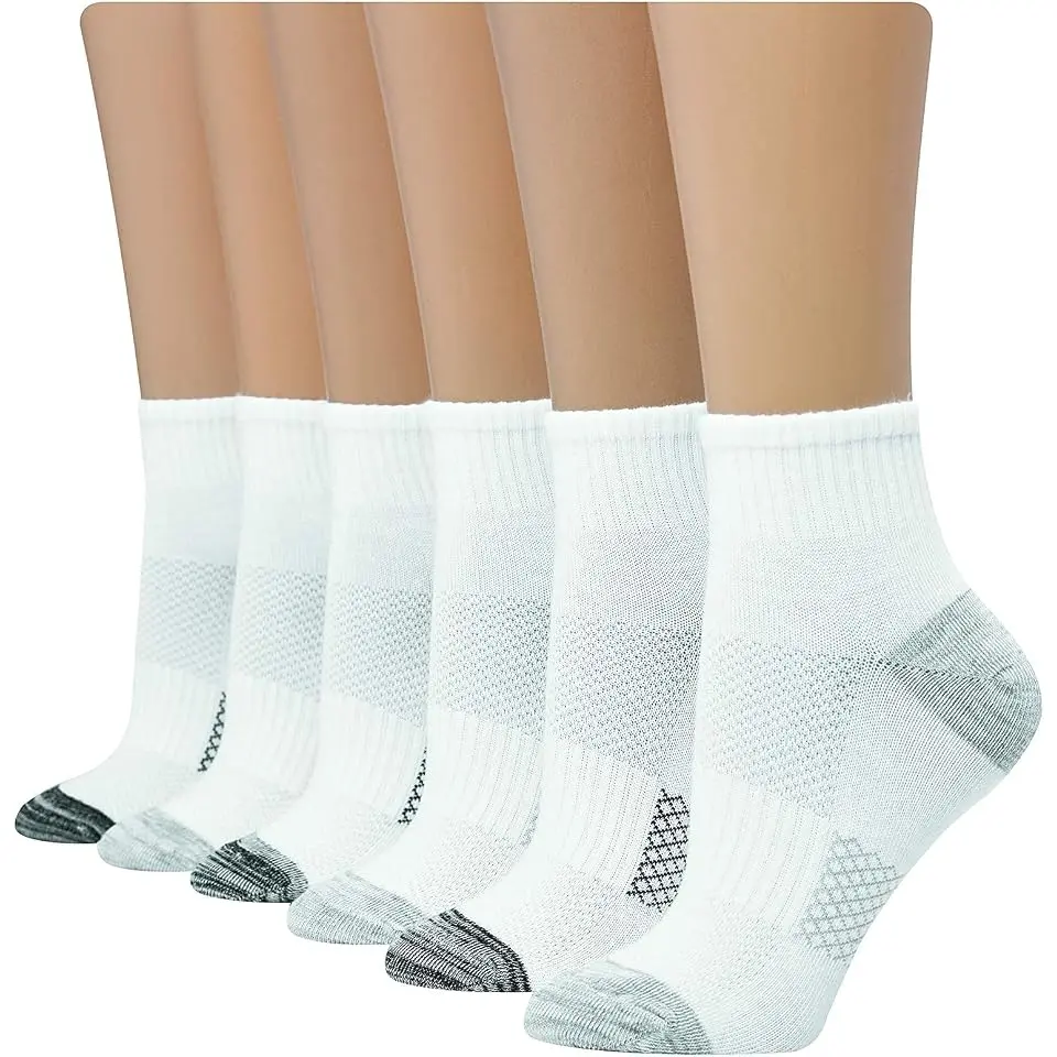 Womens Hanes Women's 6-pair Lightweight Breathable Ventilation Ankle Socks