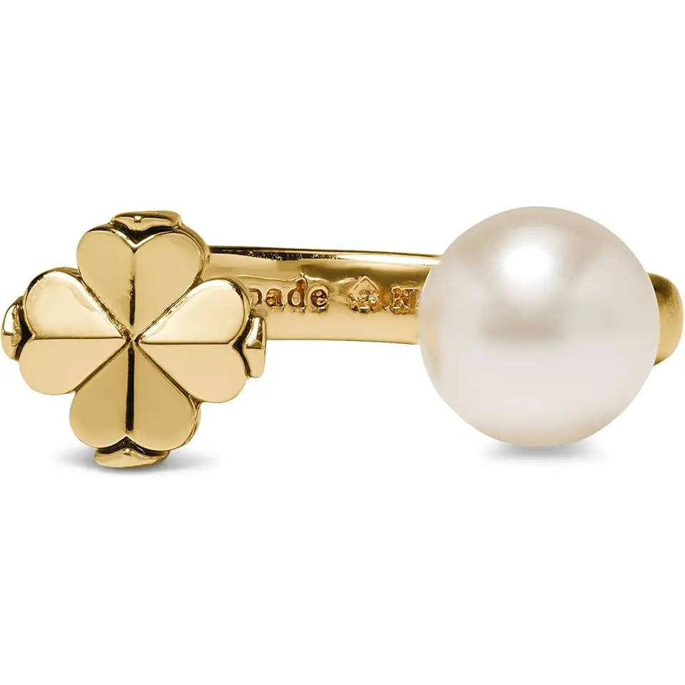 Spade Flower Pearl Ring