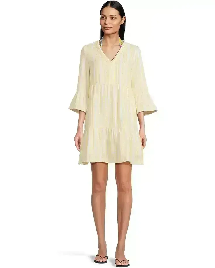 Women's Tommy Bahama Cotton Dobby Tiered Dress