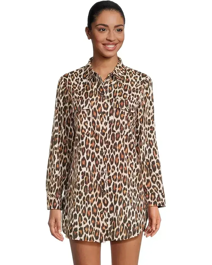 Women's Tommy Bahama Leopard Boyfriend Shirt