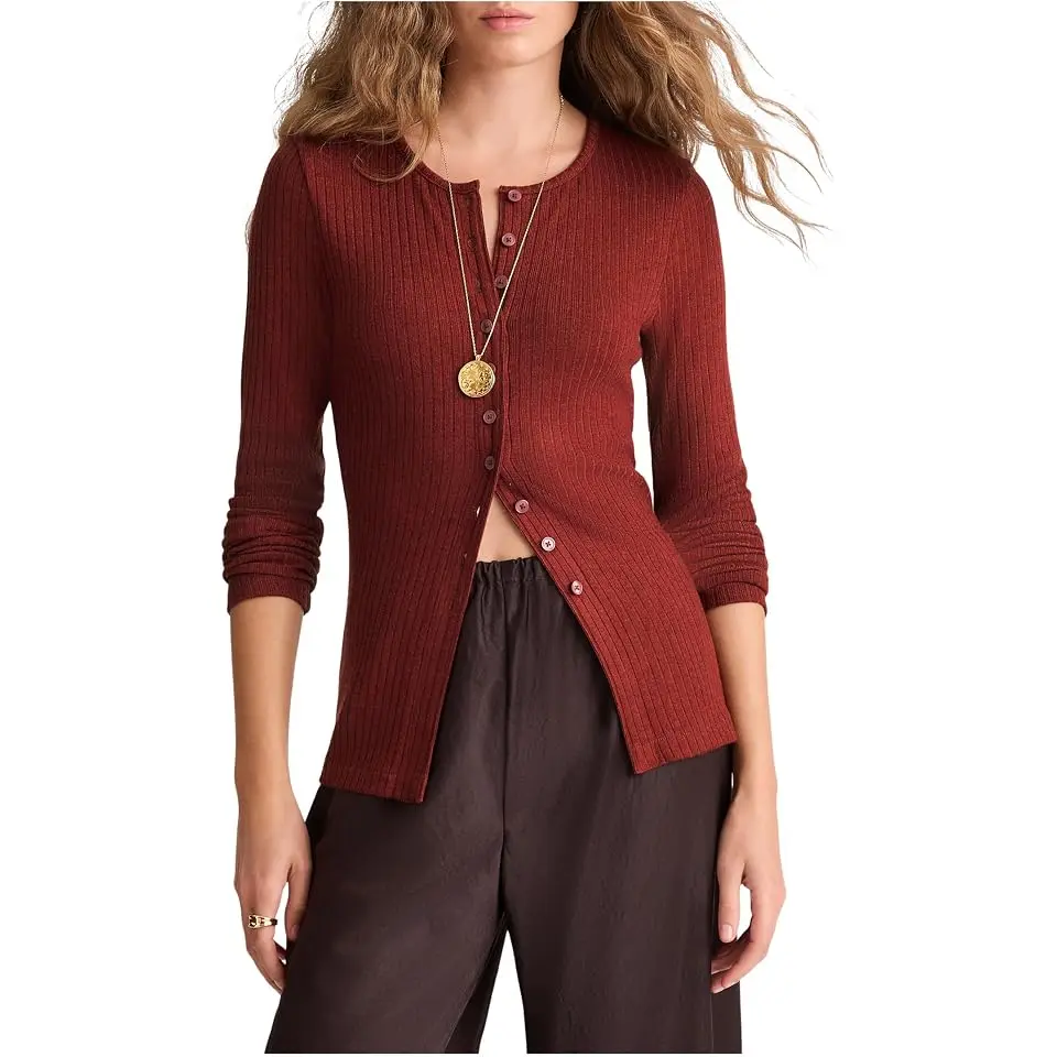 Texture Mock Neck Cardigan