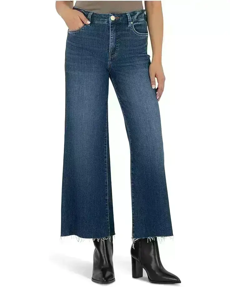 Meg High-Rise Fab Ab Wide Leg Raw Hem