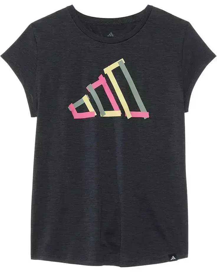 adidas Kids Cap Sleeve Melange Tee (Big Kid)