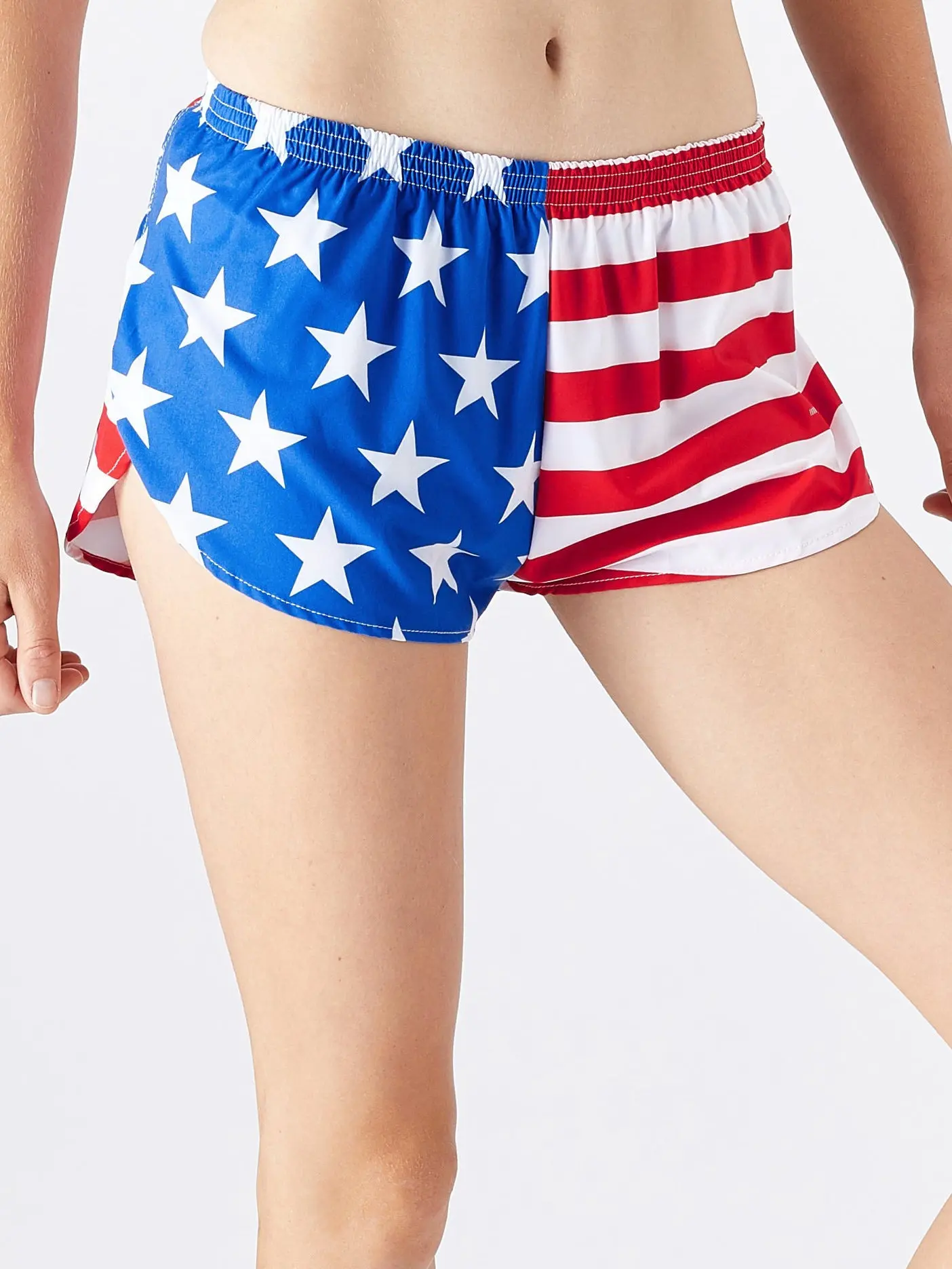 BOA Women's 1" Stretch Elite Split Short USA Flag