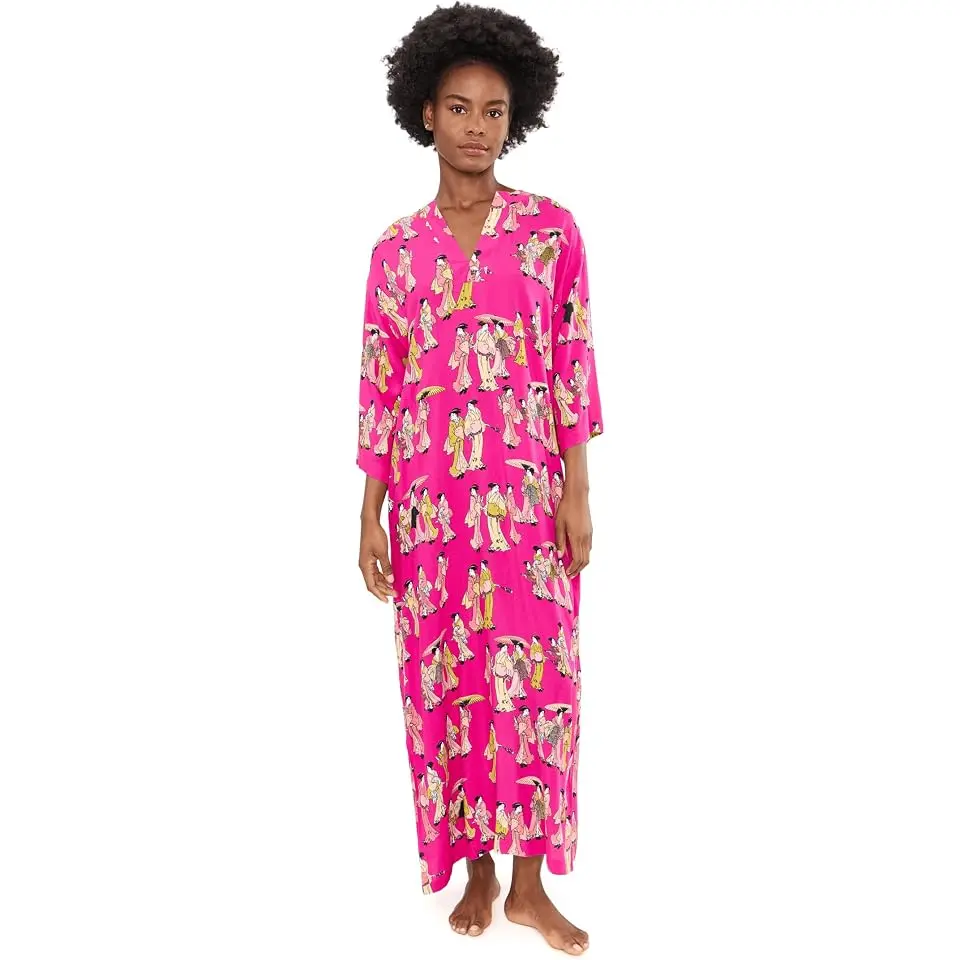 Geisha Challis Mandarin Caftan