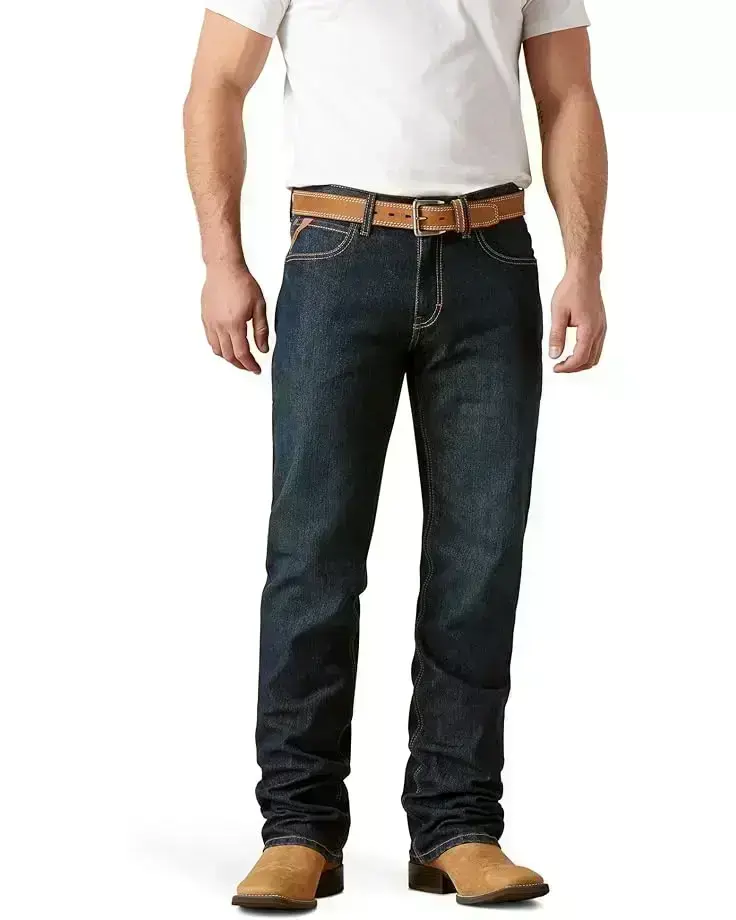 Men's Ariat M4 Performance Pro Ripped Bootcut Jeans in Blackstone