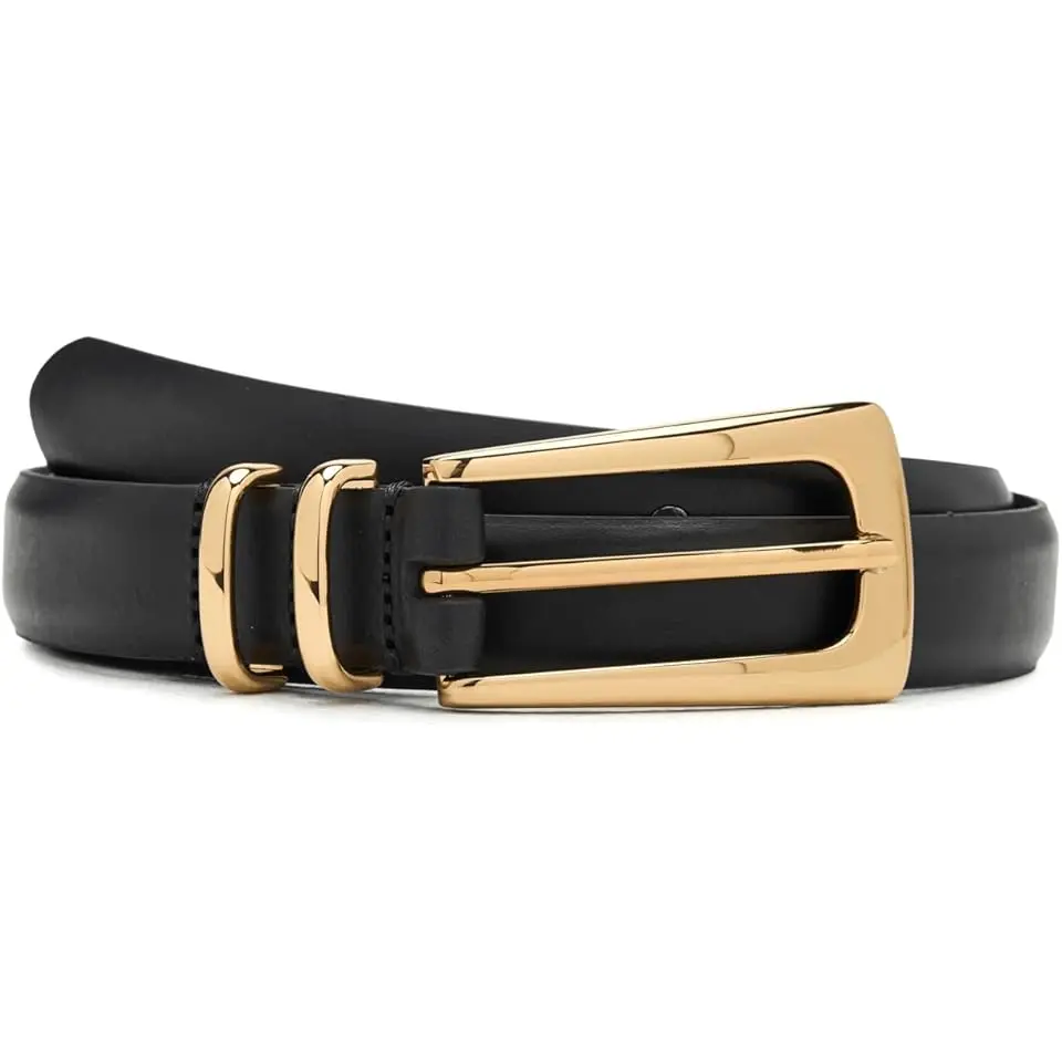 Elongated-Buckle Belt in Suede