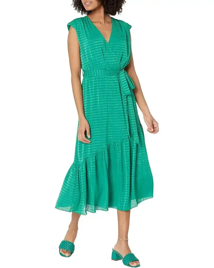 Women's LITTLE MISTRESS Mock Wrap Midi Dress