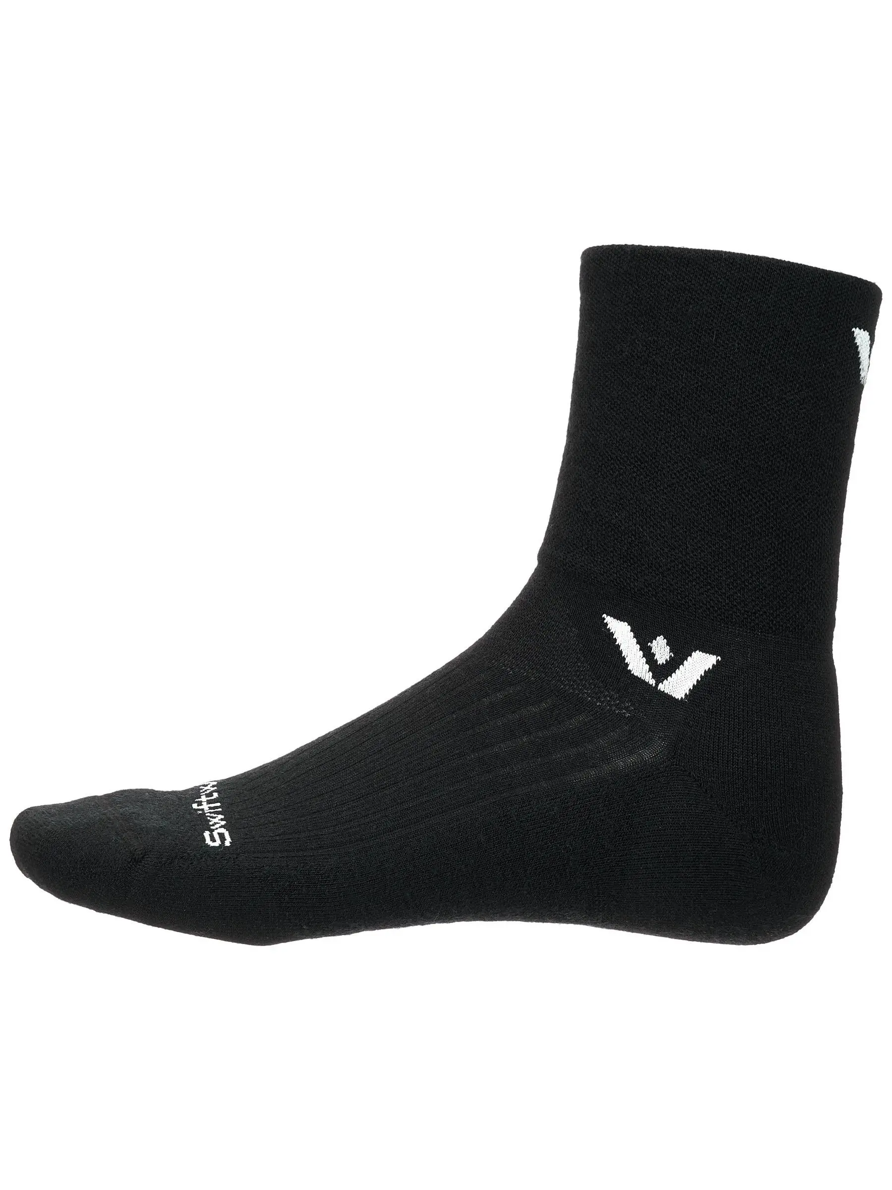 Swiftwick Pursuit Quarter Crew High Socks Black