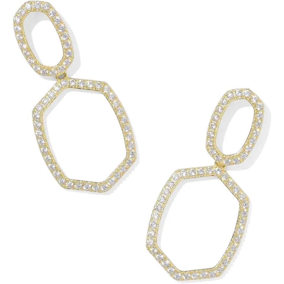 Daphne Pave Open Frame Earrings
