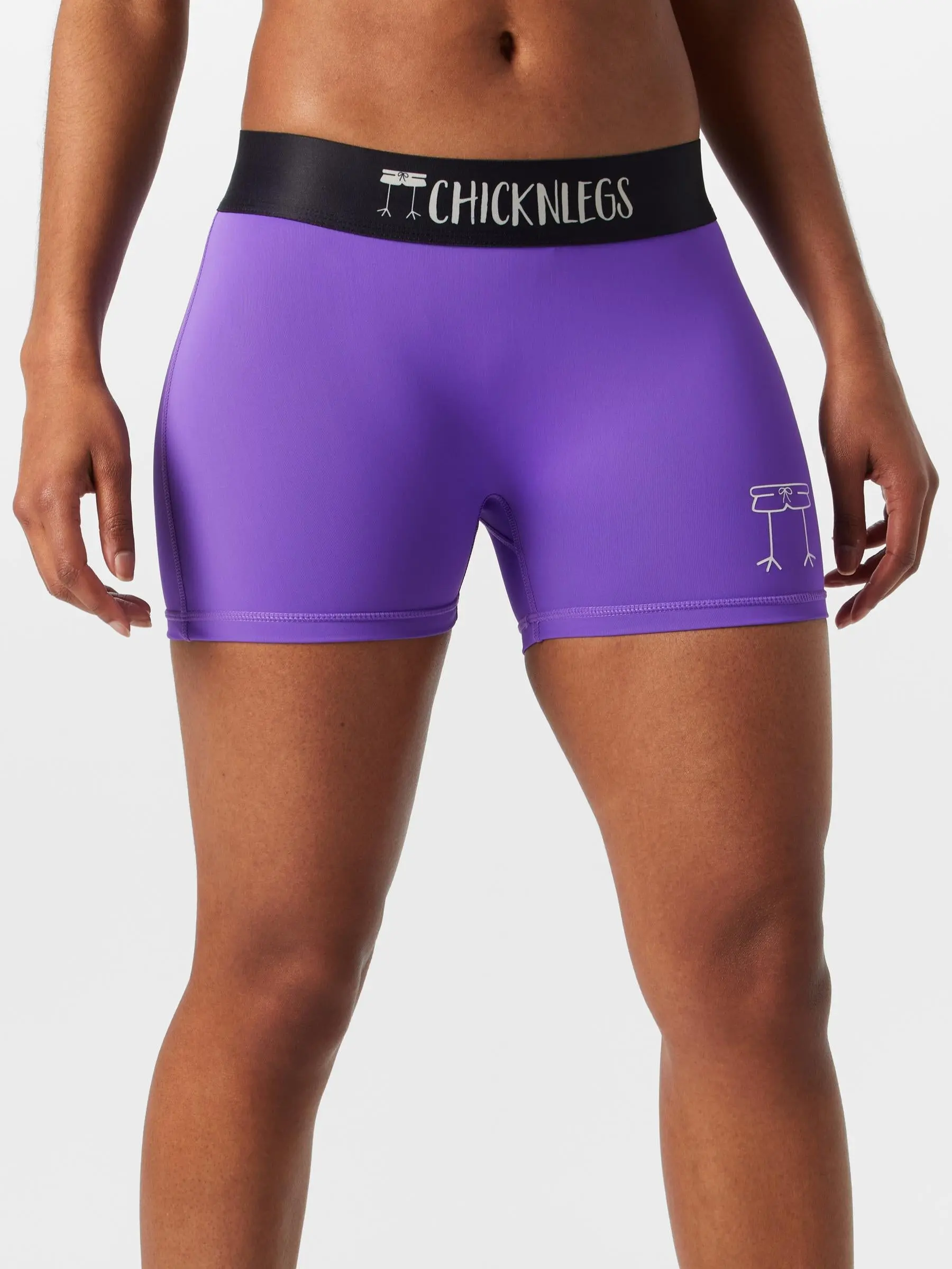 ChicknLegs Women's Purple 3" Compression Shorts