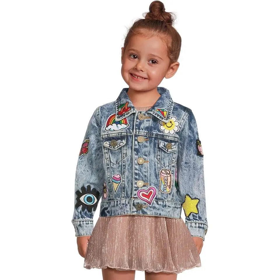 All About The Patch Crop Denim Jacket (Toddler/Little Kid)
