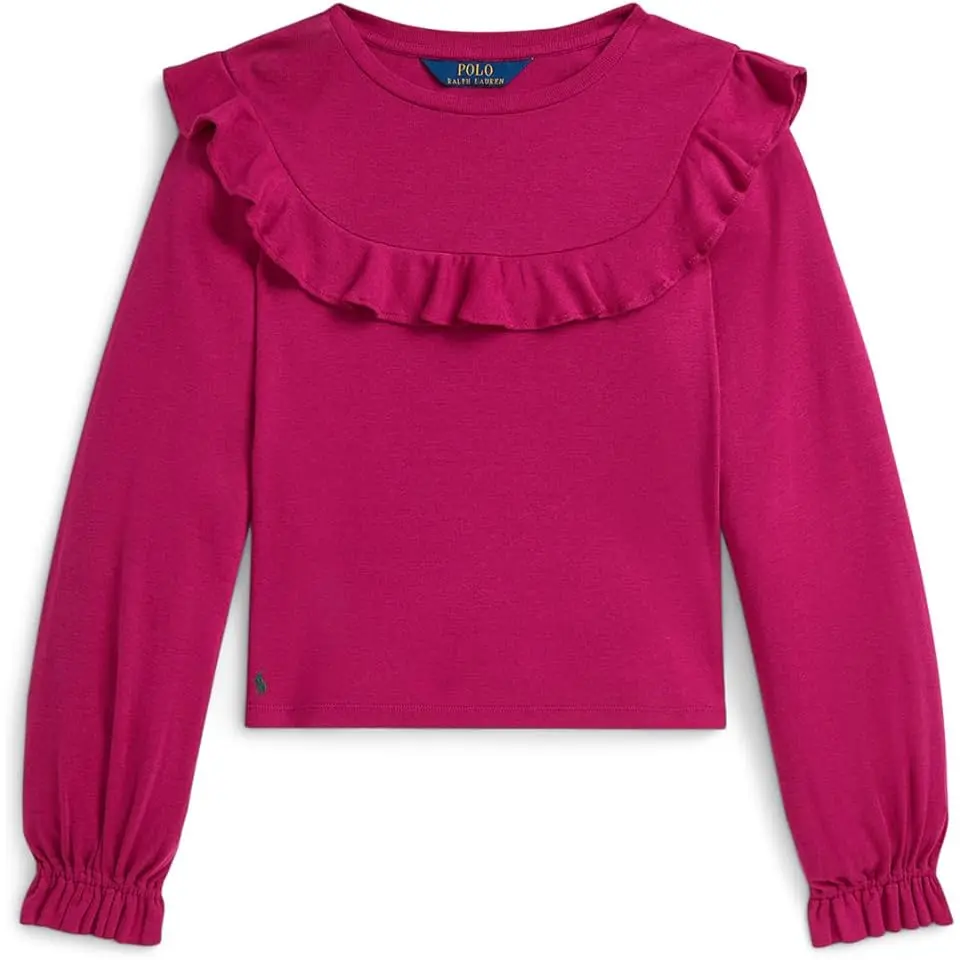 Ruffled Cotton-Modal Top (Big Kid)