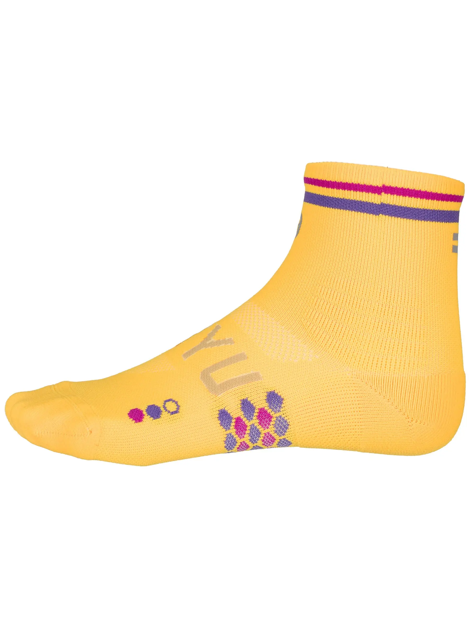 SHYU Racing Quarter Crew Socks Amber/Eggplant/Claret
