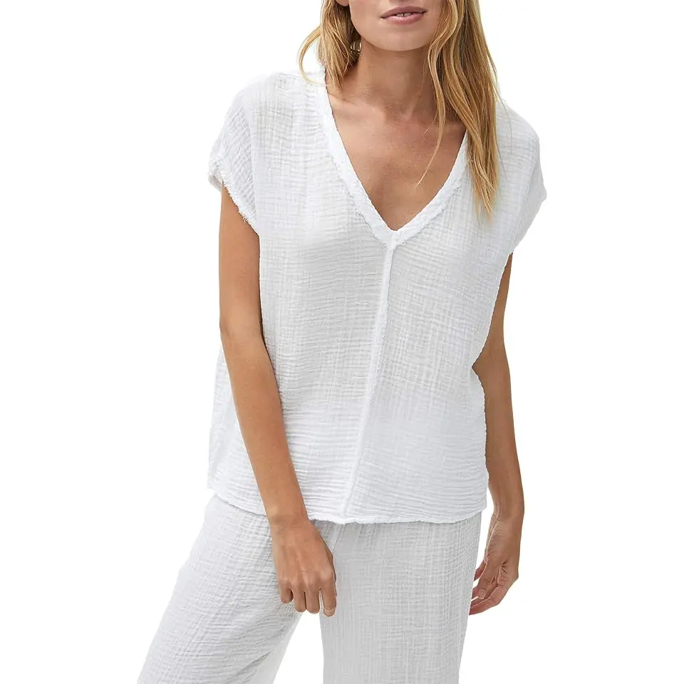 Draya Double Gauze V-Neck Tee