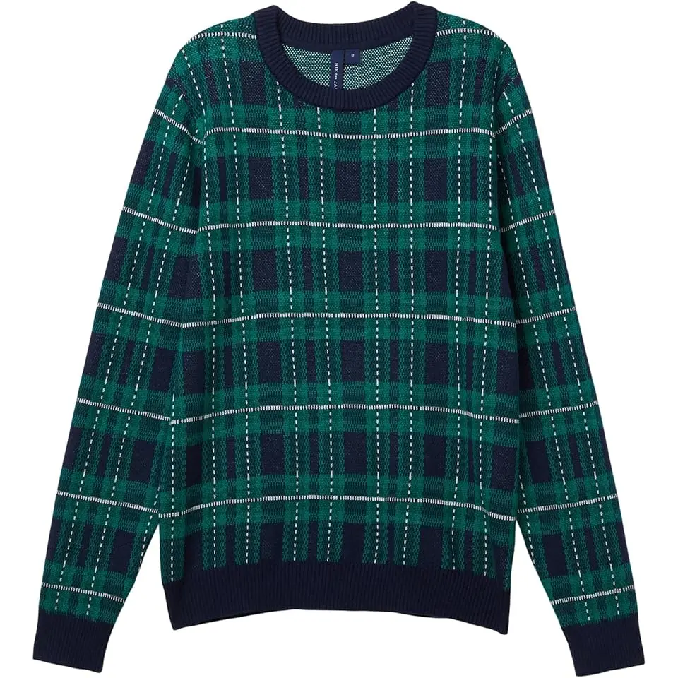 Plaid Crewneck Sweater (Toddler/Little Kids/Big Kids)