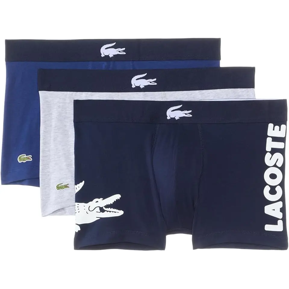 Cotton Stretch Big Croc Print Trunks, 3-pack