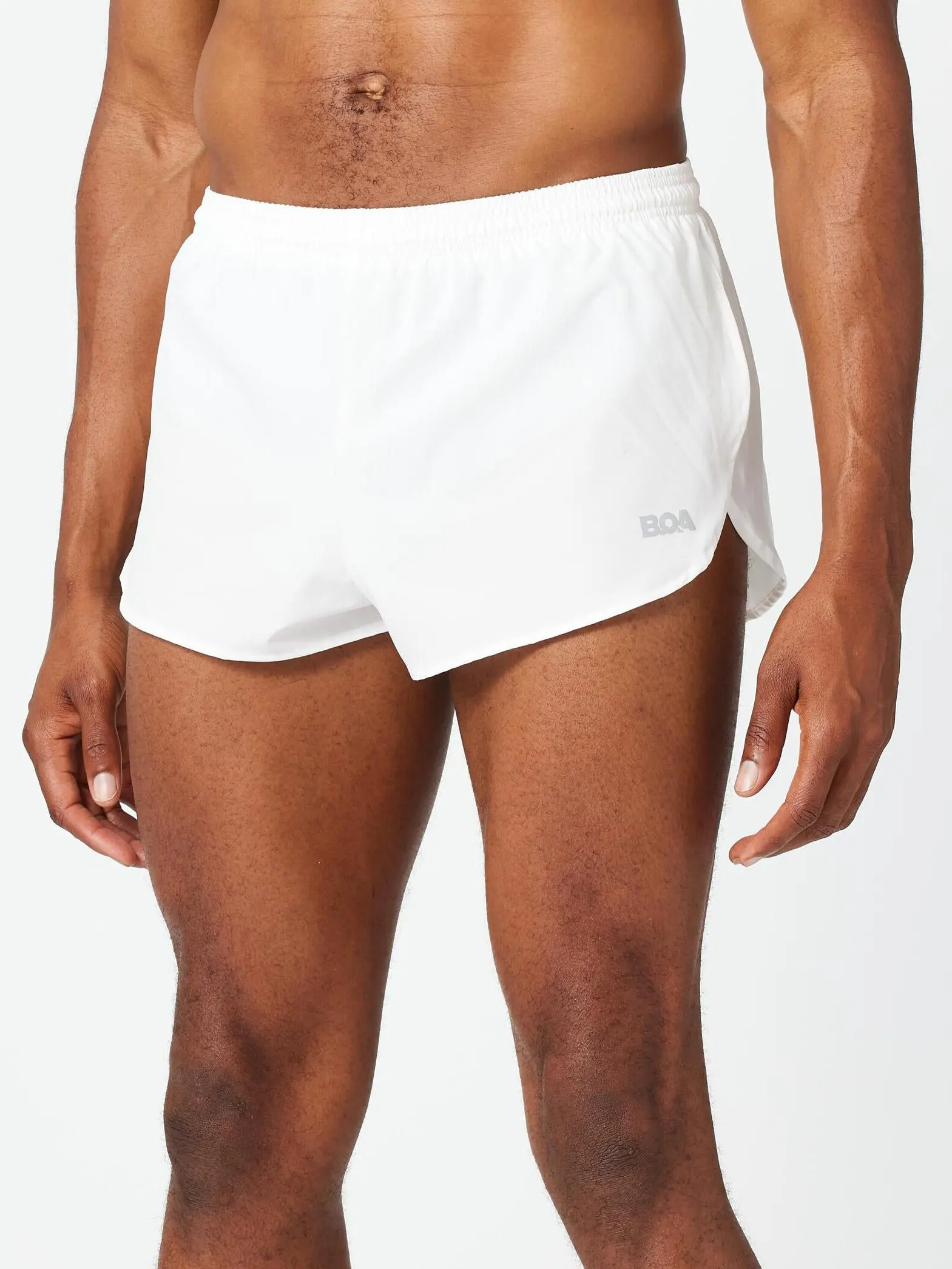 BOA Men's 1" Stretch Elite Split Short White