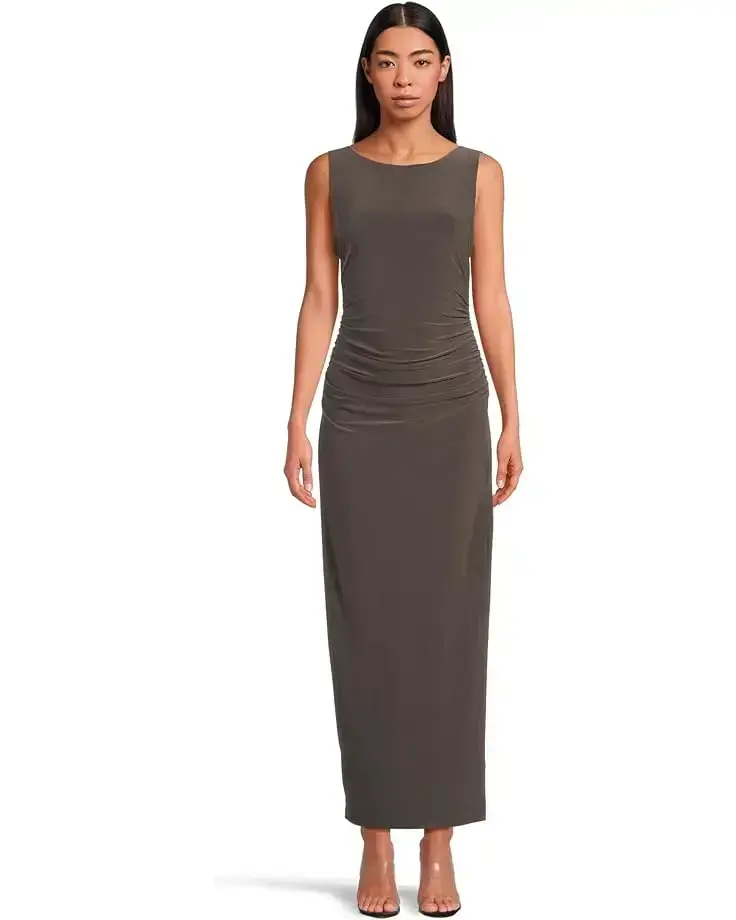 Women's Norma Kamali Sleeveless Shirred Waist Gown