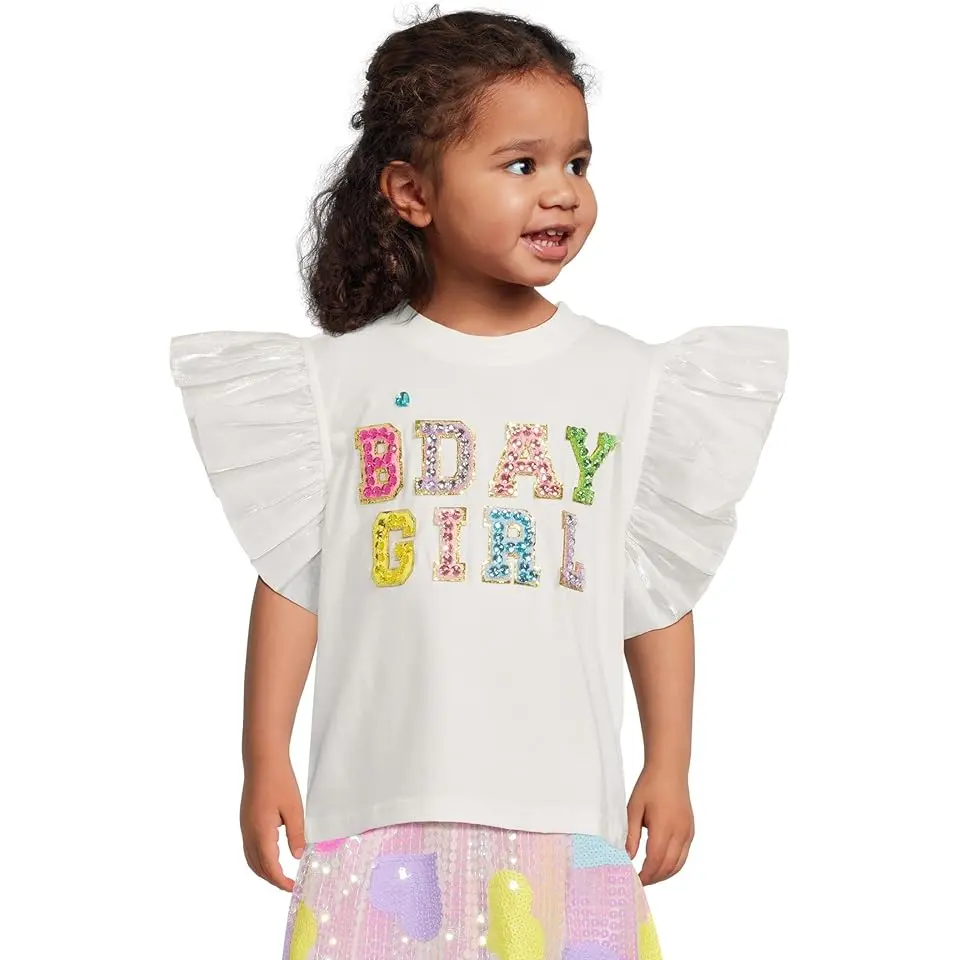 Birthday Girl Gem Ruffle Shirt (Toddler/Little Kid/Big Kid)
